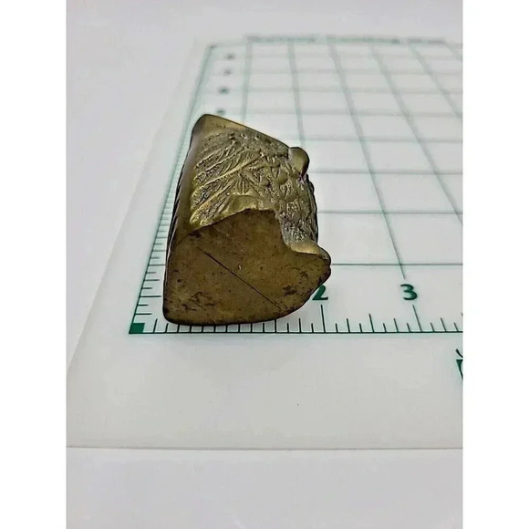 Vintage Brass Horned Owl Figurine MCM 2 Inch Shelf Sitter Patina Bird Statue - Picture 4 of 5